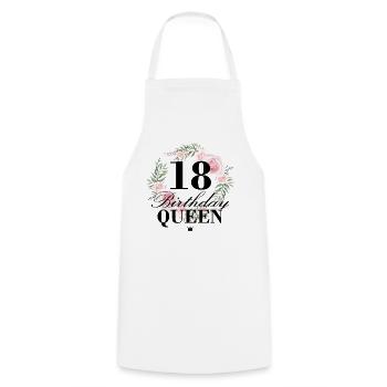 18th birthday Birthday Queen 18 years - Cooking Apron - white - Front - AI Model Male 185 dark (185cm)