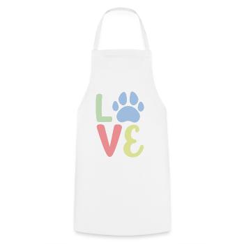 Love paws - Cooking Apron - white - Front - AI Model Male 185 dark (185cm)