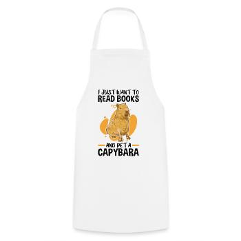 Bücher lesen und Capybaras streicheln - Kochschürze - Weiß - Vorne - AI Model Male 185 dark (185cm)