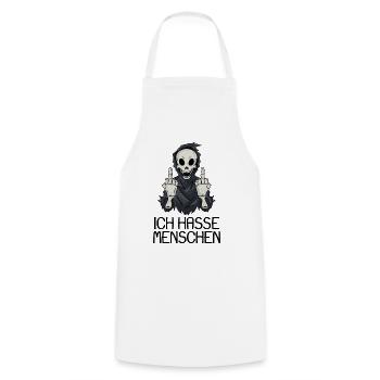Ich hasse Menschen - Kochschürze - Weiß - Vorne - AI Model Male 185 dark (185cm)