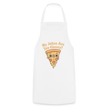 Drôle de pizza Mes blagues sont trop cheesy Pun - Tablier de cuisine - blanc - Devant - AI Model Male 185 dark (185cm)