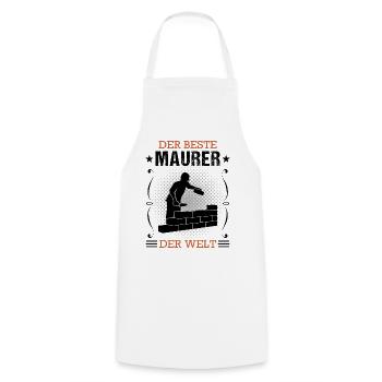 Maurer Bauhandwerker Beruf Ausbildung Geschenk - Kochschürze - Weiß - Vorne - AI Model Male 185 dark (185cm)