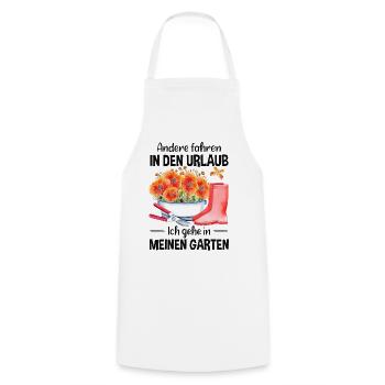 Garten Urlaub Lustiger Spruch Gärtner Geschenkidee - Kochschürze - Weiß - Vorne - AI Model Male 185 dark (185cm)