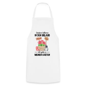 Garten Urlaub Lustiger Spruch Gärtner Geschenkidee - Kochschürze - Weiß - Vorne - AI Model Male 185 dark (185cm)