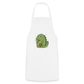 little dinosaur loves chips dinosaurs - Cooking Apron - white - Front - AI Model Male 185 dark (185cm)
