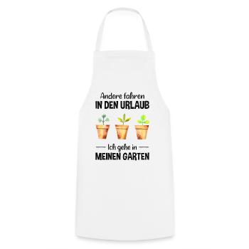 Garten Urlaub Lustiger Spruch Gärtner Geschenkidee - Kochschürze - Weiß - Vorne - AI Model Male 185 dark (185cm)