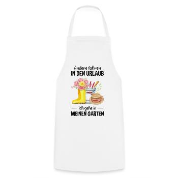 Garten Urlaub Lustiger Spruch Gärtner Geschenkidee - Kochschürze - Weiß - Vorne - AI Model Male 185 dark (185cm)