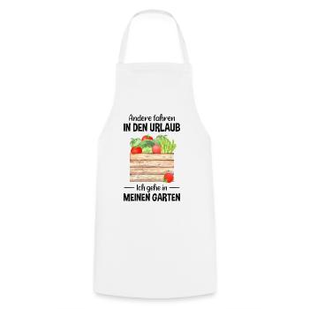 Garten Urlaub Lustiger Spruch Gärtner Geschenkidee - Kochschürze - Weiß - Vorne - AI Model Male 185 dark (185cm)
