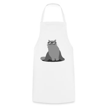 Cat With Sunglasses Funny Kitten Gift - Cooking Apron - white - Front - AI Model Male 185 dark (185cm)