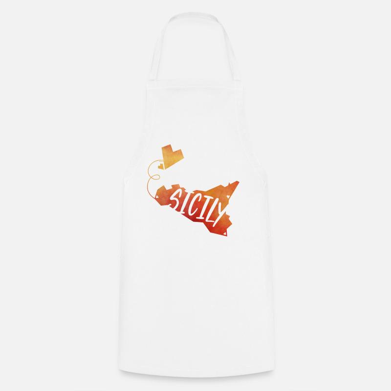 Sicile - Tablier de cuisine - blanc
