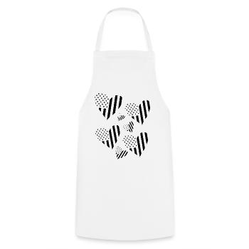 July 4 US Flag Hearts American Flags Hearts 4. - Cooking Apron - white - Front - AI Model Male 185 dark (185cm)
