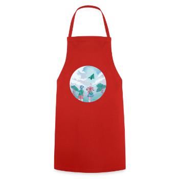 Paper Airplane Pilot Teacher-School Kids - Cooking Apron - red - Front - AI Model Male 185 dark (185cm)