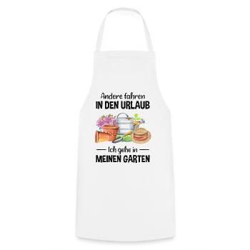 Garten Urlaub Lustiger Spruch Gärtner Geschenkidee - Kochschürze - Weiß - Vorne - AI Model Male 185 dark (185cm)