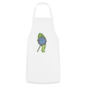 Dino with a lollipop dinosaur reptile - Cooking Apron - white - Front - AI Model Male 185 dark (185cm)