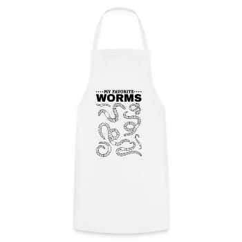 My favorite worms Compost worms Nicer - Cooking Apron - white - Front - AI Model Male 185 dark (185cm)