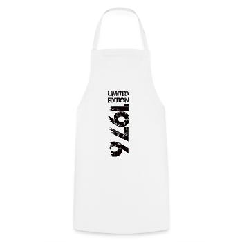 Limited Edition 1976 - Cooking Apron - white - Front - AI Model Male 185 dark (185cm)