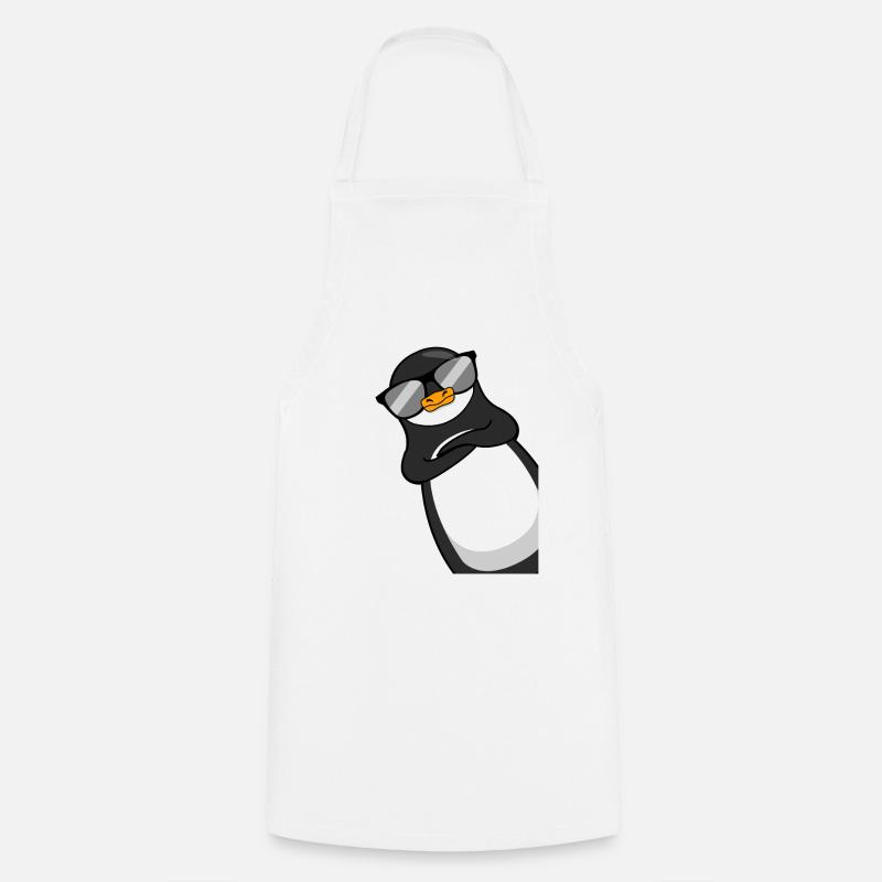 Lustiger Pinguin Mit Sonnenbrille Cooles Geschenk - Kochschürze - Weiß
