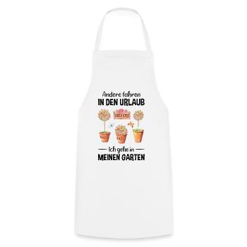 Garten Urlaub Lustiger Spruch Gärtner Geschenkidee - Kochschürze - Weiß - Vorne - AI Model Male 185 dark (185cm)
