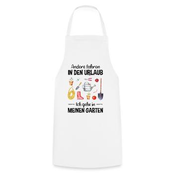 Garten Urlaub Lustiger Spruch Gärtner Geschenkidee - Kochschürze - Weiß - Vorne - AI Model Male 185 dark (185cm)