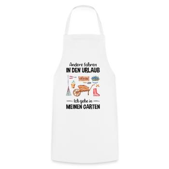 Garten Urlaub Lustiger Spruch Gärtner Geschenkidee - Kochschürze - Weiß - Vorne - AI Model Male 185 dark (185cm)