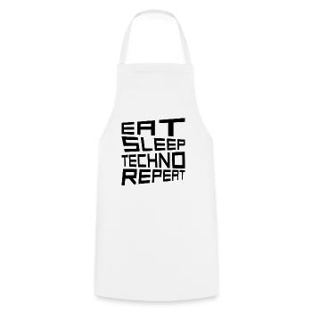 manger du sommeil techno répéter - Tablier de cuisine - blanc - Devant - AI Model Male 185 dark (185cm)