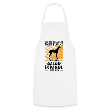 Mein Galgo Espanol liebt mich - Kochschürze - Weiß - Vorne - AI Model Male 185 dark (185cm)