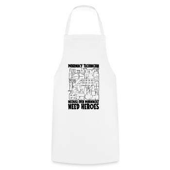 Pharmacy Technician Pharmacy Gift Idea - Cooking Apron - white - Front - AI Model Male 185 dark (185cm)