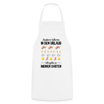 Garten Urlaub Lustiger Spruch Gärtner Geschenkidee - Kochschürze - Weiß - Vorne - AI Model Male 185 dark (185cm)