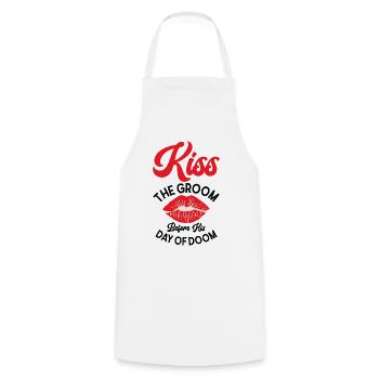 Jour de mariage de célibataire Fate Kisser - Tablier de cuisine - blanc - Devant - AI Model Male 185 dark (185cm)