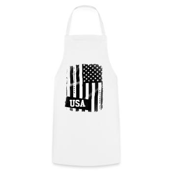 US Flag - Cooking Apron - white - Front - AI Model Male 185 dark (185cm)