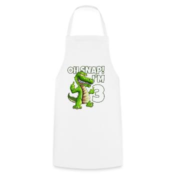 3.Birthday Kids Crocodile Animal Motif Oh Snap I'm 3 - Cooking Apron - white - Front - AI Model Male 185 dark (185cm)