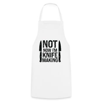 Knifemaking Knife Making Bladesmith Smithing Knife - Cooking Apron - white - Front - AI Model Male 185 dark (185cm)