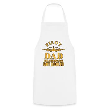 Airplane Pilot Flying Father Cooler I Gift - Cooking Apron - white - Front - AI Model Male 185 dark (185cm)