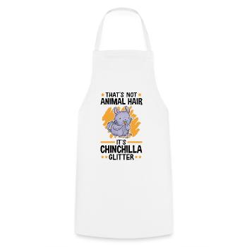 This is Chinchilla Glitter Woolly Mouse Rodent - Cooking Apron - white - Front - AI Model Male 185 dark (185cm)