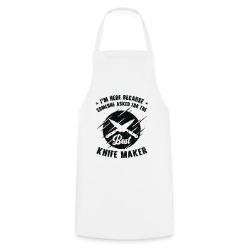 Knifemaking Knife Making Bladesmith Smithing Knife - Cooking Apron - white - Front - AI Model Male 185 dark (185cm)