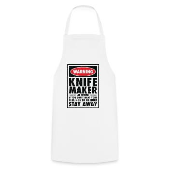 Knifemaking Knife Making Bladesmith Smithing Knife - Cooking Apron - white - Front - AI Model Male 185 dark (185cm)