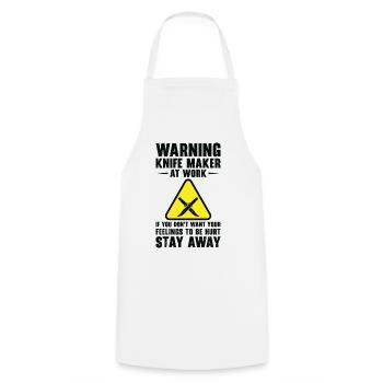 Knifemaking Knife Making Bladesmith Smithing Knife - Cooking Apron - white - Front - AI Model Male 185 dark (185cm)