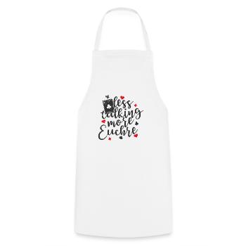 Moins parler plus Jeu de cartes Euchre - Tablier de cuisine - blanc - Devant - AI Model Male 185 dark (185cm)