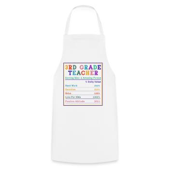 Valeur nutritive d’un enseignant de 3e année - Tablier de cuisine - blanc - Devant - AI Model Male 185 dark (185cm)