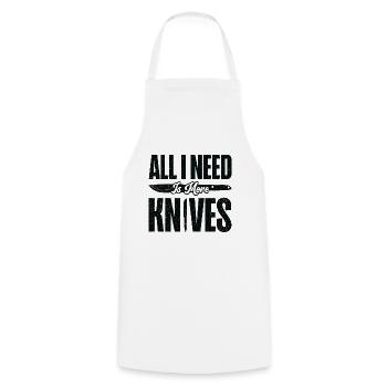 Knifemaking Knife Making Bladesmith Smithing - Cooking Apron - white - Front - AI Model Male 185 dark (185cm)