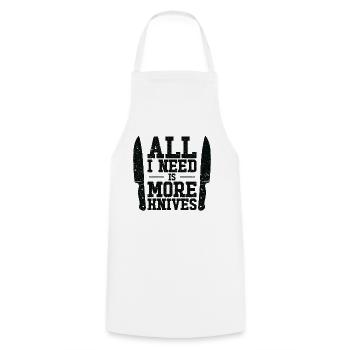 Knifemaking Knife Making Bladesmith Smithing - Cooking Apron - white - Front - AI Model Male 185 dark (185cm)