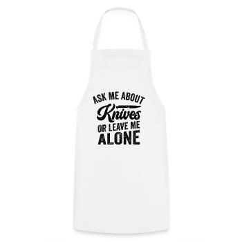 Knifemaking Knife Making Bladesmith Smithing - Cooking Apron - white - Front - AI Model Male 185 dark (185cm)