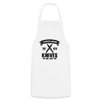 Knifemaking Knife Making Bladesmith Smithing - Cooking Apron - white - Front - AI Model Male 185 dark (185cm)