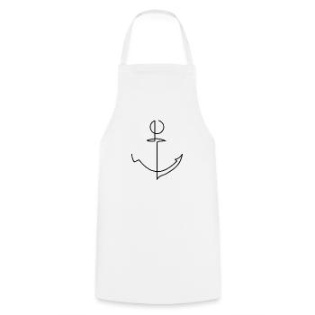 Maritim Meer Anker - Kochschürze - Weiß - Vorne - AI Model Male 185 dark (185cm)
