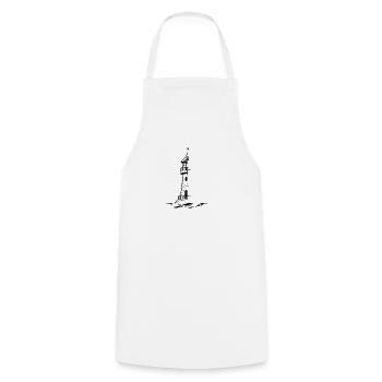 Maritim Meer Leuchtturm - Kochschürze - Weiß - Vorne - AI Model Male 185 dark (185cm)