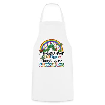 If Nothing Ever Changed There'd Be No Butterflies - Cooking Apron - white - Front - AI Model Male 185 dark (185cm)