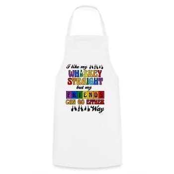 J’aime mon whisky droit mais mes amis LGBT - Tablier de cuisine - blanc - Devant - AI Model Male 185 dark (185cm)