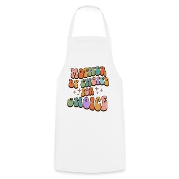 Mother By Choice For Choice - Cooking Apron - white - Front - AI Model Male 185 dark (185cm)
