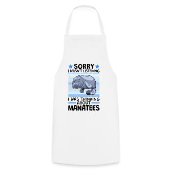 I thought of manatees marine mammals - Cooking Apron - white - Front - AI Model Male 185 dark (185cm)