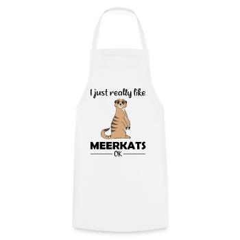 Meerkat Lover Funny Saying Gift - Cooking Apron - white - Front - AI Model Male 185 dark (185cm)